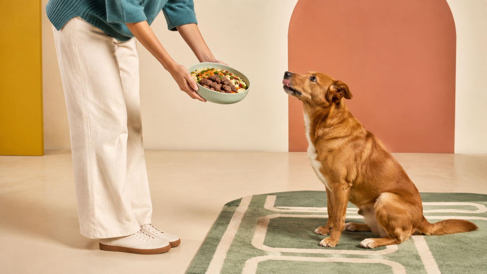 Una porción de Pet Private Chef servida en el plato de un perro